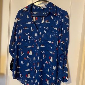 NWT *has pull* Express winter/snow print portofino